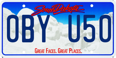 SD license plate 0BYU50