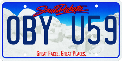 SD license plate 0BYU59