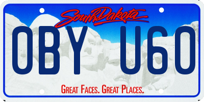 SD license plate 0BYU60