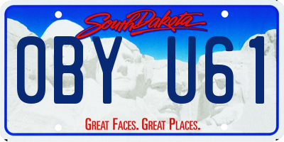 SD license plate 0BYU61