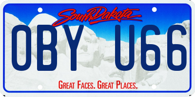 SD license plate 0BYU66