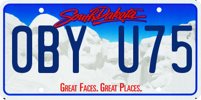 SD license plate 0BYU75