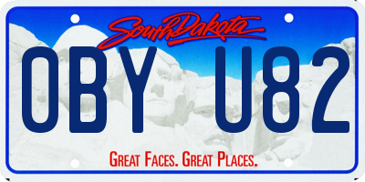 SD license plate 0BYU82