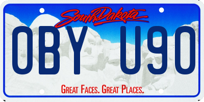 SD license plate 0BYU90