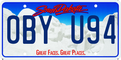 SD license plate 0BYU94