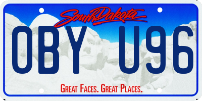 SD license plate 0BYU96