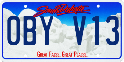 SD license plate 0BYV13