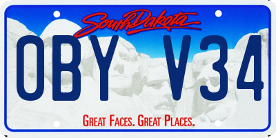 SD license plate 0BYV34