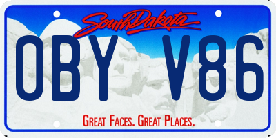 SD license plate 0BYV86