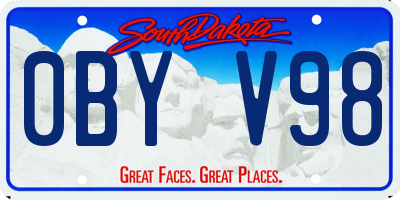 SD license plate 0BYV98