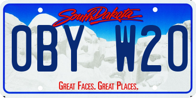 SD license plate 0BYW20