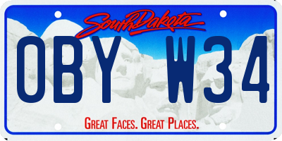 SD license plate 0BYW34