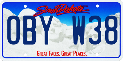 SD license plate 0BYW38