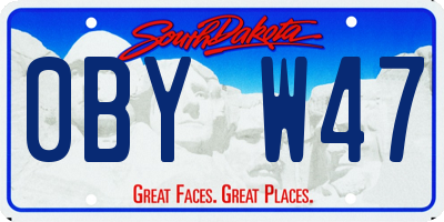 SD license plate 0BYW47