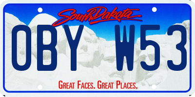 SD license plate 0BYW53