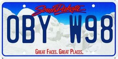 SD license plate 0BYW98