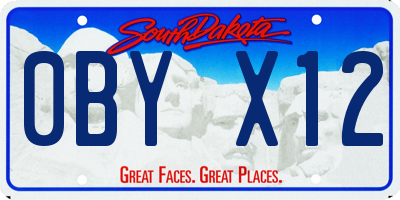 SD license plate 0BYX12