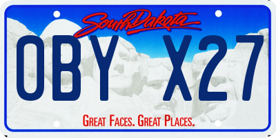 SD license plate 0BYX27