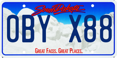 SD license plate 0BYX88