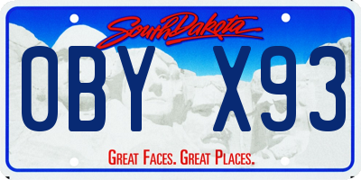 SD license plate 0BYX93