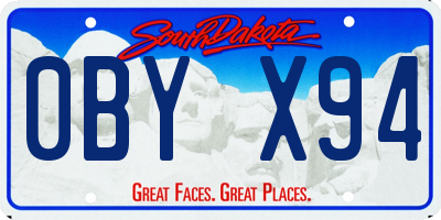 SD license plate 0BYX94