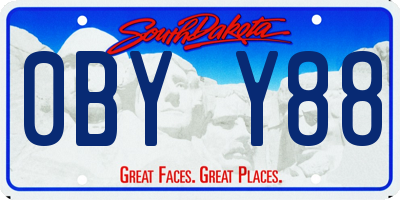 SD license plate 0BYY88
