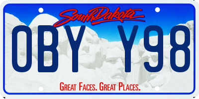 SD license plate 0BYY98