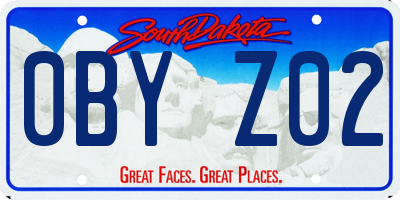SD license plate 0BYZ02