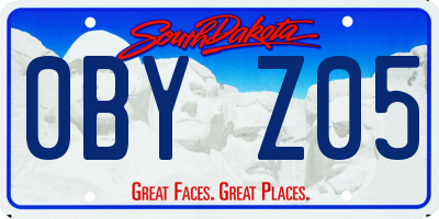 SD license plate 0BYZ05