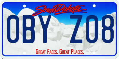 SD license plate 0BYZ08