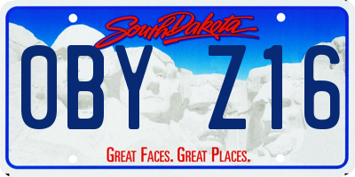 SD license plate 0BYZ16