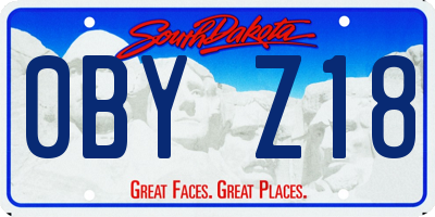 SD license plate 0BYZ18