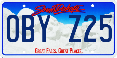 SD license plate 0BYZ25
