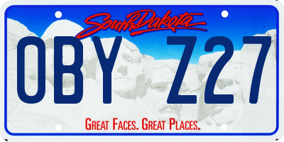SD license plate 0BYZ27