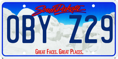 SD license plate 0BYZ29