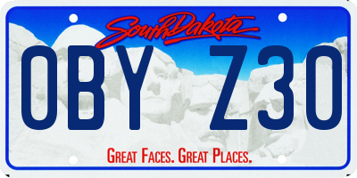 SD license plate 0BYZ30