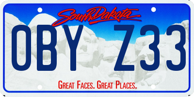 SD license plate 0BYZ33