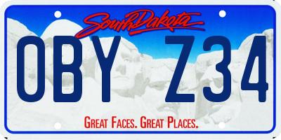 SD license plate 0BYZ34