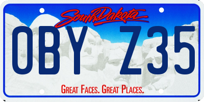SD license plate 0BYZ35