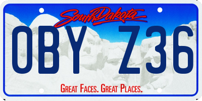 SD license plate 0BYZ36