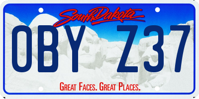 SD license plate 0BYZ37