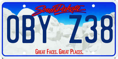 SD license plate 0BYZ38
