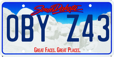 SD license plate 0BYZ43