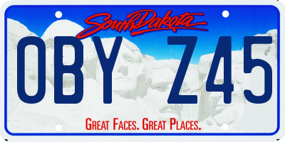 SD license plate 0BYZ45