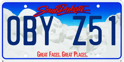 SD license plate 0BYZ51