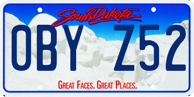 SD license plate 0BYZ52