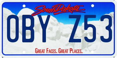 SD license plate 0BYZ53