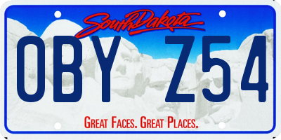 SD license plate 0BYZ54