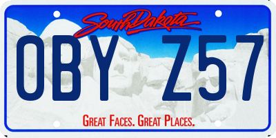 SD license plate 0BYZ57