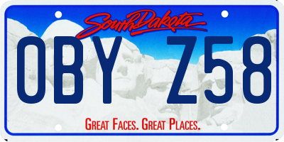 SD license plate 0BYZ58